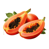 ai generado papaya en transparente antecedentes png