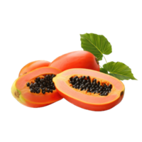 ai genererad papaya på transparent bakgrund png