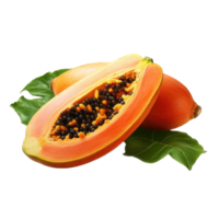 AI generated papaya on transparent Background png