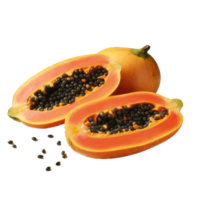 ai generado papaya en transparente antecedentes png