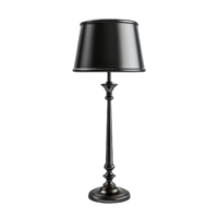 ai generato moderno nero lampada su un' elegante trasparente sfondo png