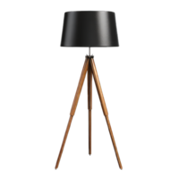 ai généré moderne noir lampe sur une lisse transparent Contexte png