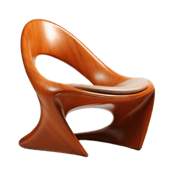 ai generado madera silla en transparente antecedentes png