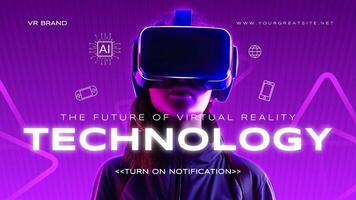 Purple Modern Virtual Reality Technology Youtube Banner template