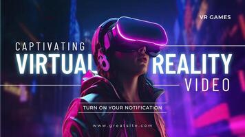 Purple Modern Virtual Reality Youtube Banner template