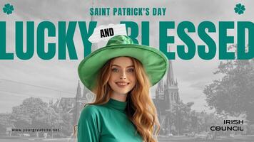 saint patrick youtube banner for social media template