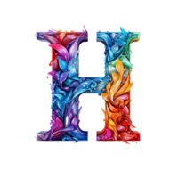 ai generato h logo, h alfabeto grassetto colore png