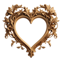 AI generated luxury frame heart shape png