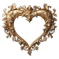 AI generated luxury frame heart shape png