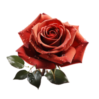 ai généré Rose rouge fleur, Rose rouge fleur png