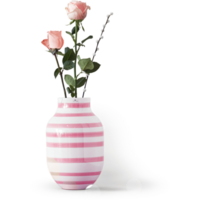 The bouquet of flowers for interior decorating in ceramic vase is isolated on the plain background. png
