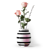 The bouquet of flowers for interior decorating in ceramic vase is isolated on the plain background. png