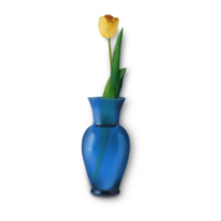 The bouquet of flowers for interior decorating in ceramic vase is isolated on the plain background. png