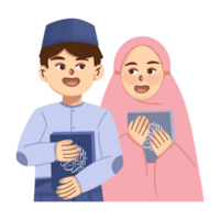 Muslim couple holding al Quran png