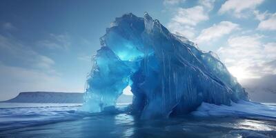 AI generated Colorful ice - iceberg abstract wallpaper photo