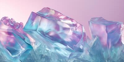 AI generated Colorful ice - iceberg abstract wallpaper photo