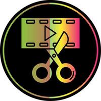 Video editor Glyph Due Color Icon vector