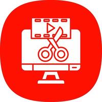 Video editor Glyph Curve Icon vector