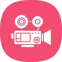 Video camera Glyph Curve Icon vector