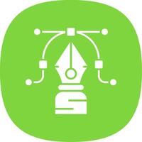 Pen tool Glyph Curve Icon vector