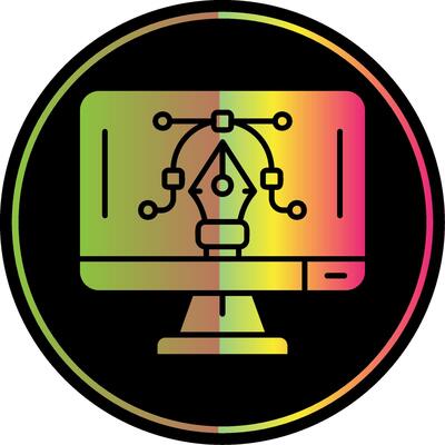 Graphic editor Glyph Due Color Icon