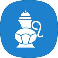 Tea pot Glyph Curve Icon vector