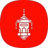 Oil lamp Glyph Curve Icon vector