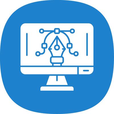 Graphic editor Glyph Curve Icon