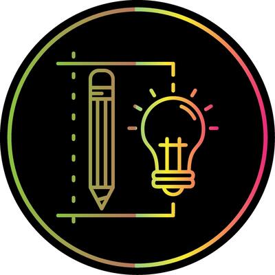 Design process Line Gradient Due Color Icon