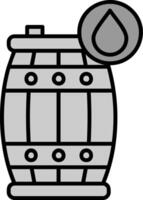 Oil barrel Line Filled Greyscale Icon vector