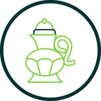 Tea pot Line Circle Icon vector