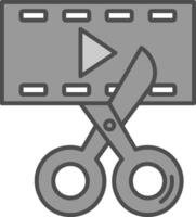 Video editor Line Filled Greyscale Icon vector