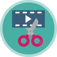 Video editor Flat Multi Circle Icon vector