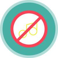 No music Flat Multi Circle Icon vector