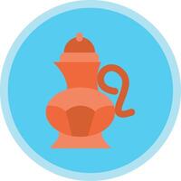 Tea pot Flat Multi Circle Icon vector