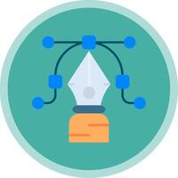 bolígrafo herramienta plano multi circulo icono vector