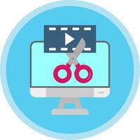 Video editor Flat Multi Circle Icon vector