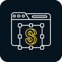 Text editor Line Yellow White Icon vector