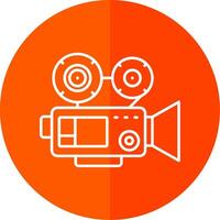 Video camera Line Red Circle Icon vector