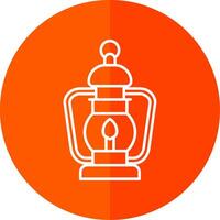 Oil lamp Line Red Circle Icon vector