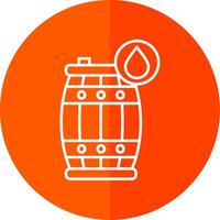 Oil barrel Line Red Circle Icon vector