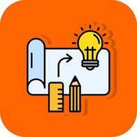 Design process Filled Orange background Icon vector