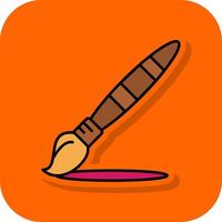 Paint brush Filled Orange background Icon vector