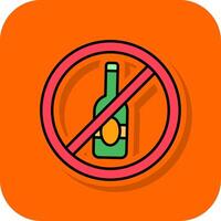 No alcohol lleno naranja antecedentes icono vector