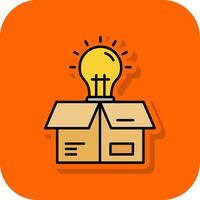 Think outside the box Filled Orange background Icon vector