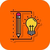 Design process Filled Orange background Icon vector