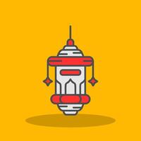 Oil lamp Filled Shadow Icon vector