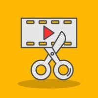 Video editor Filled Shadow Icon vector