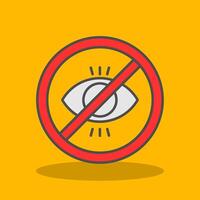 No illegitimate Filled Shadow Icon vector