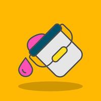 Paint bucket Filled Shadow Icon vector